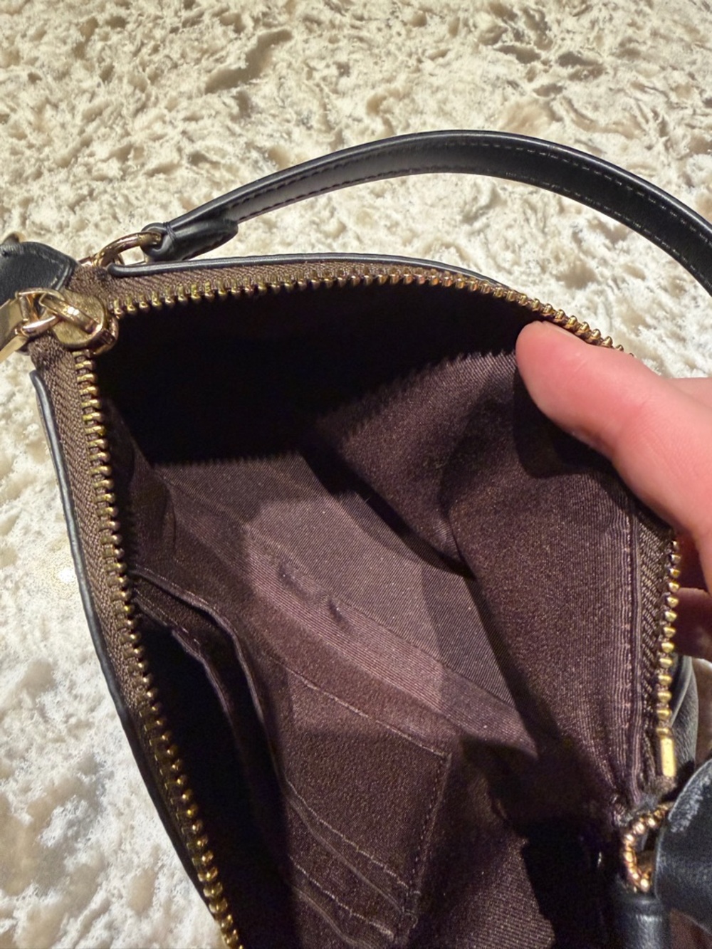 Coach Mini Wristlet in Brown Signature Canvas with Gold Hardware - Picture 5 of 5